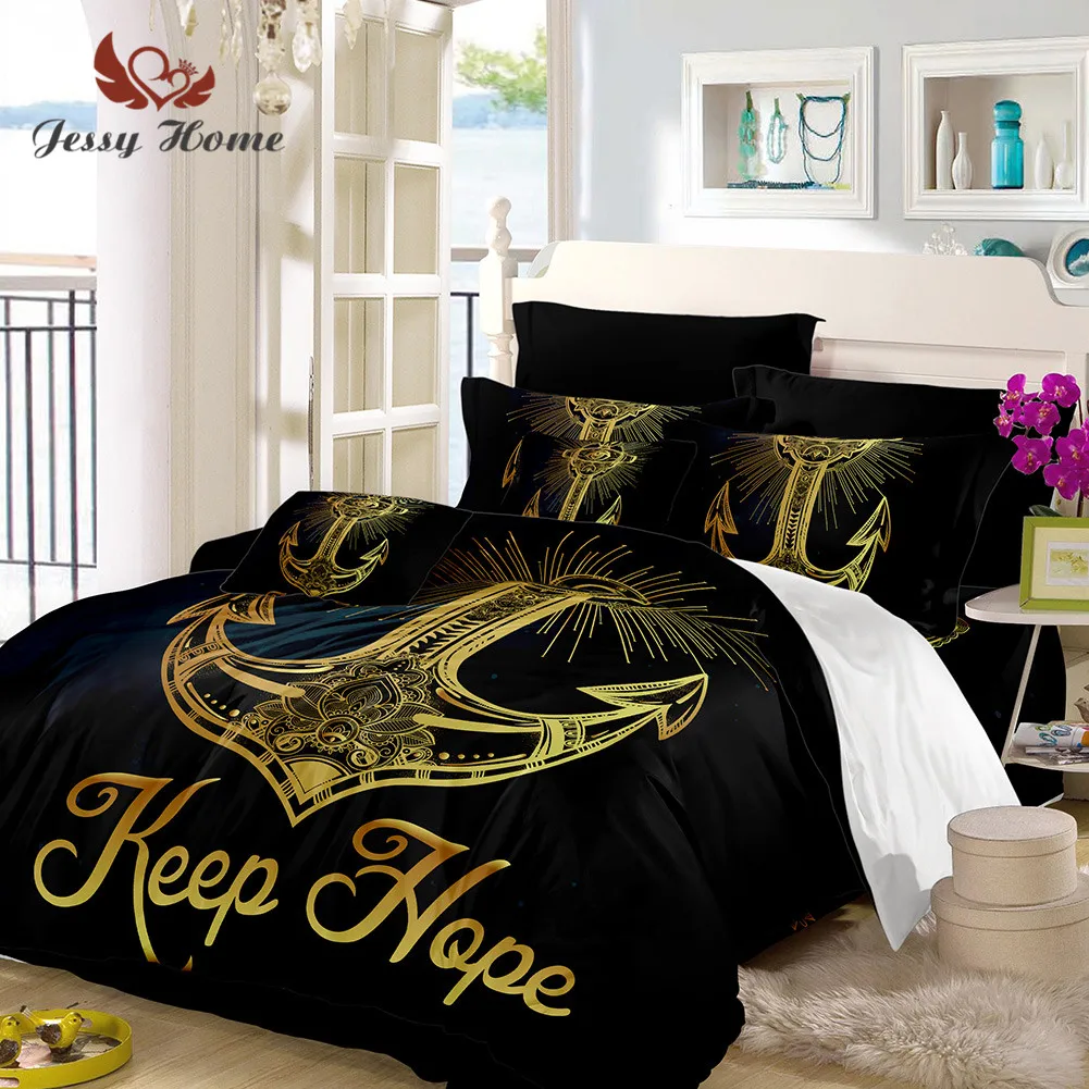 Якорь постельных принадлежностей набор пододеяльников для пуховых одеял с буквенным принтом кровать King queen размеры домашний текстиль Прямая M4