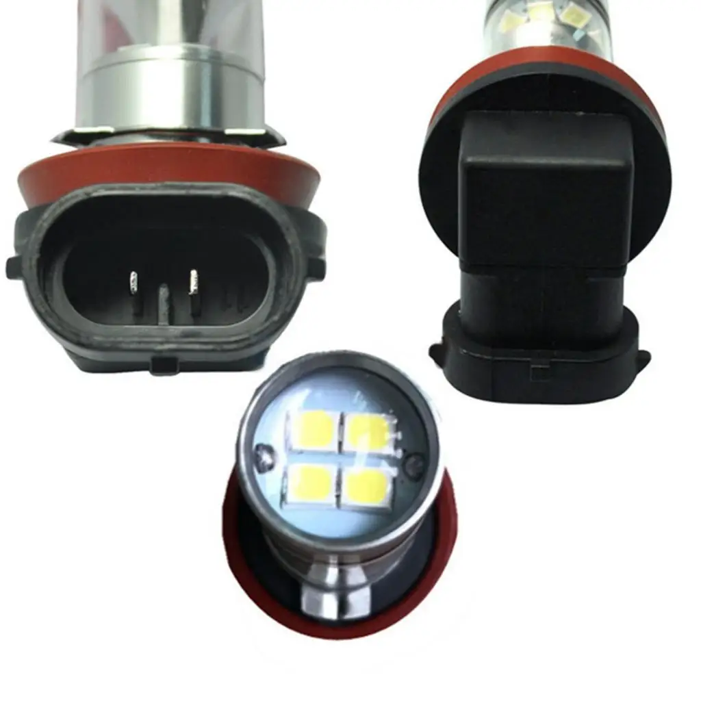 D DOLITY 2pcs Yellow H11 100W High Power Car Fog Daytime Running Light LED Bulbs