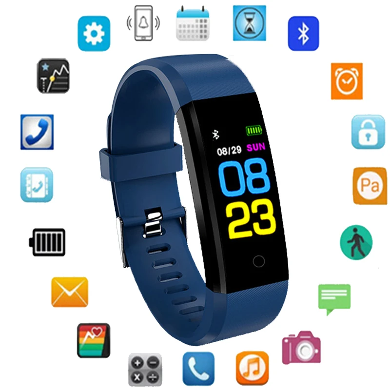 

New Smart Bracelet Men Women Heart Rate Monitor Blood Pressure Fitness Tracker Smartband Sport for ios android+BOX PK Miband 2 3