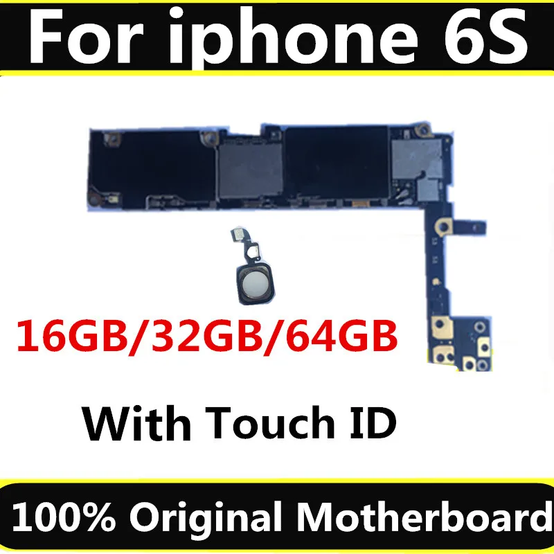 

Full unlocked for iphone 6S 6 S Motherboard With/Without Touch ID,Original for iphone 6S Mainboard with Full Chips,16GB 64G 128G