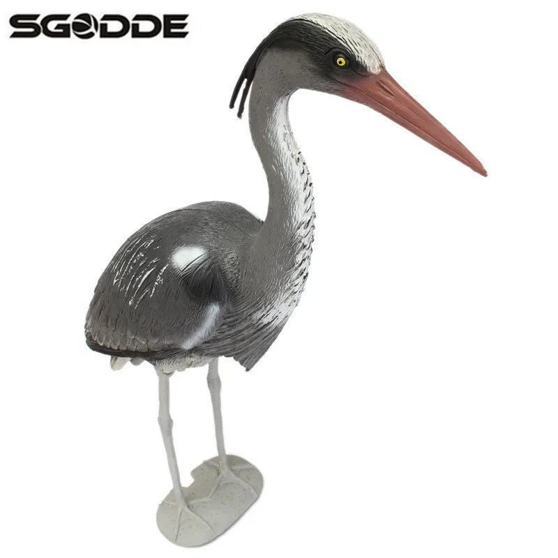Large Plastic Resin Decoy Heron Garden Ornament Bird Scarer Fish Pond Koi Carp