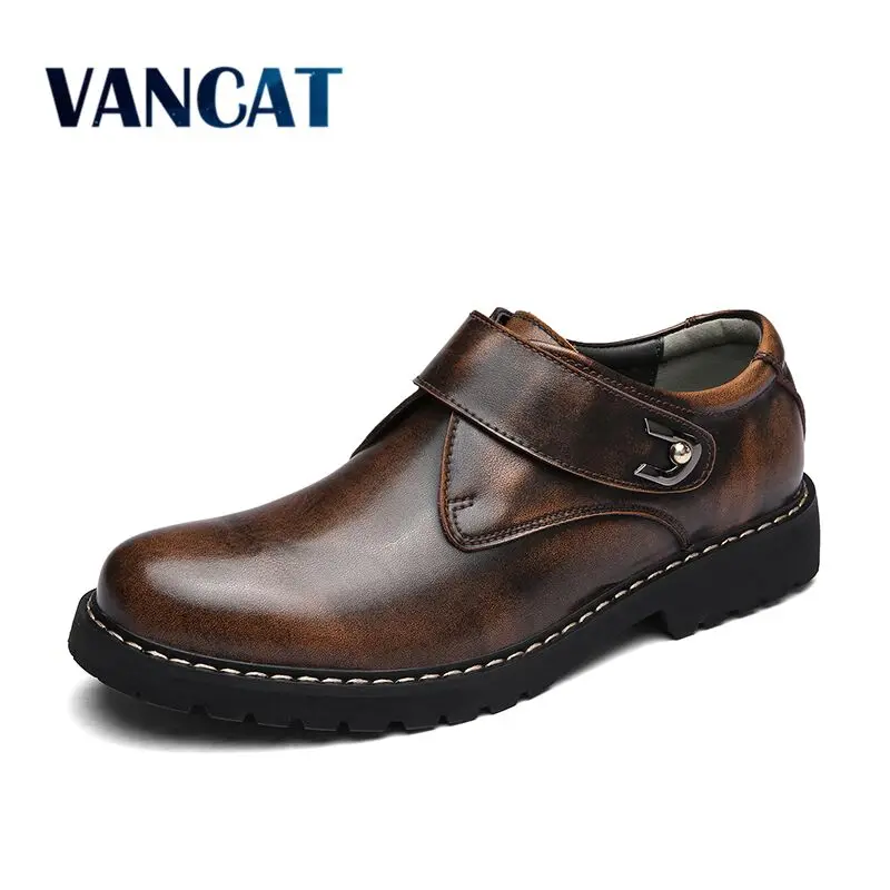 Vente VANCAT Marque Main de Respirant Hommes Oxford Chaussures Top Qualité Robe Chaussures Hommes Appartements De Mode En Cuir Véritable Occasionnels Hommes Chaussures