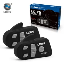 Original 2PCS Lexin T2 Motorcycle Bluetooth Helmet font b Intercom b font with noise cancellation BT