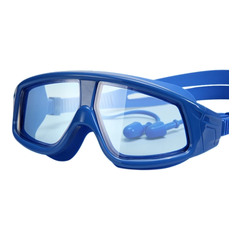 Yuke детские очки водонепроницаемые и противотуманные плавательные очки Hd Прозрачная большая оправа плавательные очки с затычками для ушей