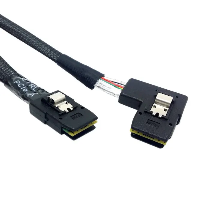 

10pcs/lot Cablecc 0.8M Ultra Slim Flat 90 Degree Left Angled Mini SAS 36pin SFF-8087 to 8087 Data Raid Cable