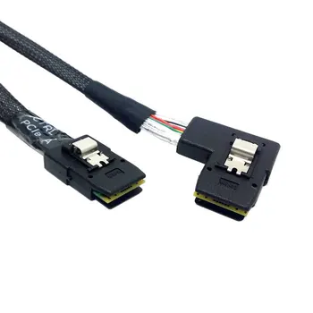 

Jimier 0.8M Ultra Slim Flat 90 Degree Left Angled Mini SAS 36pin SFF-8087 to 8087 Data Raid Cable