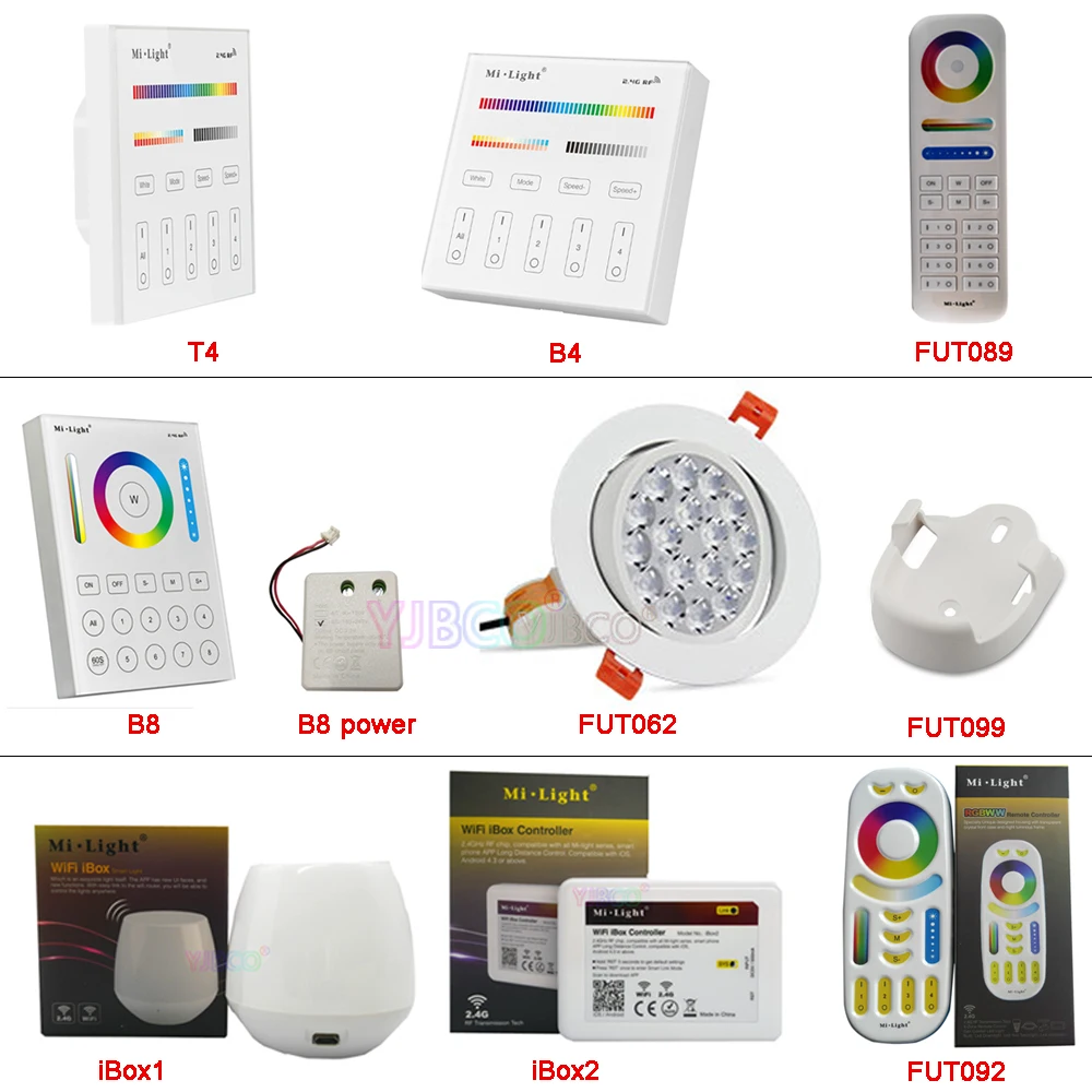 

Miboxer FUT062 9W RGB+CCT LED Ceiling Round Spotlight AC86-265V FUT089/FUT092/B8/B4/T4/iBox1/iBox2 2.4G controller