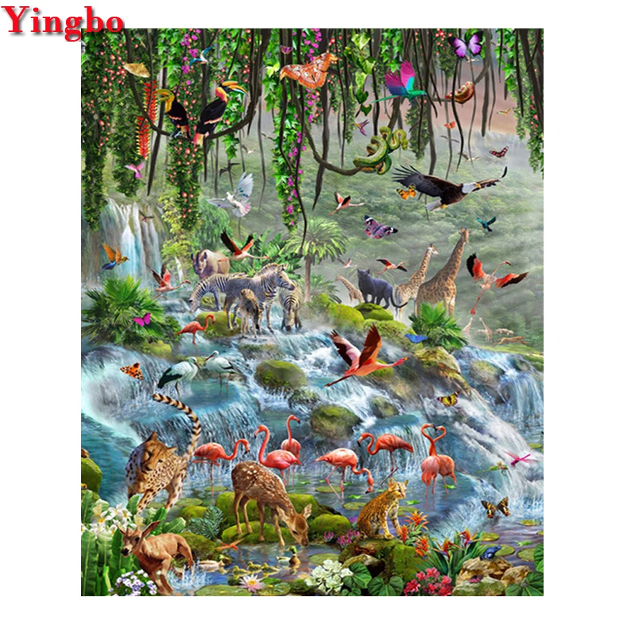 

5D DIY diamond painting animal forest diamond embroidery flamingo deer pictures of rhinestones mosaic crafts home decoration