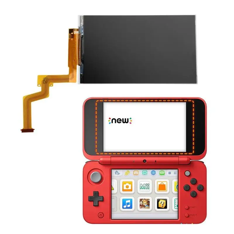 

ALLOYSEED Game Pads Screen Replacement for Nintendo 2DSXL for TOP BOTTOM LCD Upper Lower Screen Gamepads Accessories Replacement