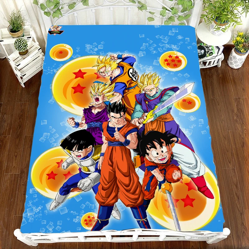 

Anime Dragon Ball Z Super Saiyan Son Goku Flat Sheet 3D Bedding Coverlet Cosplay Cartoon Printing Otaku Kawaii Flat Sheet