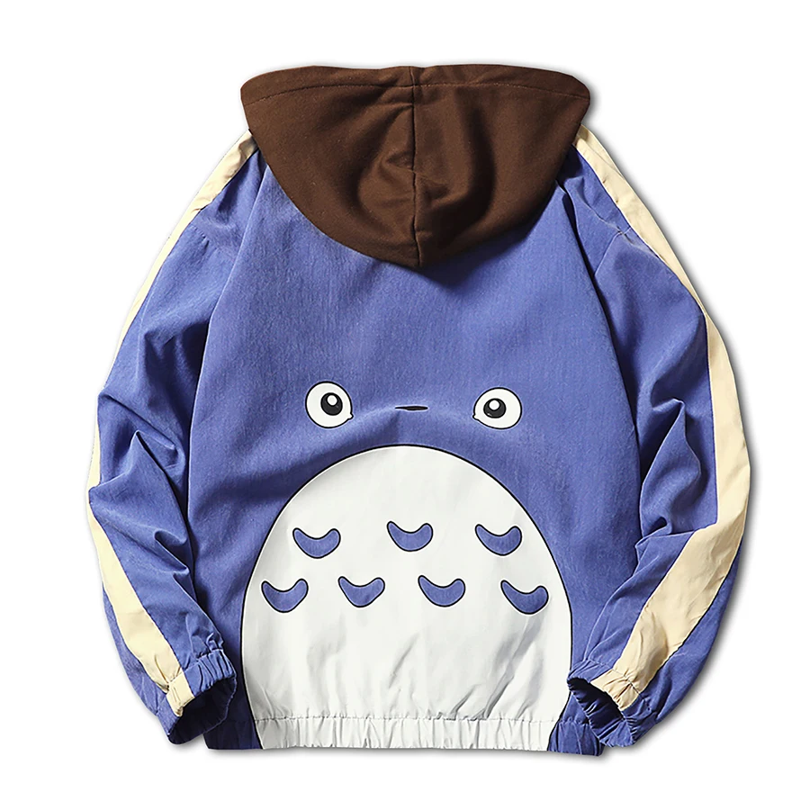 Cartoon Funny Jacket Men Hip Hop Zipper Jackets Hooded College Autumn