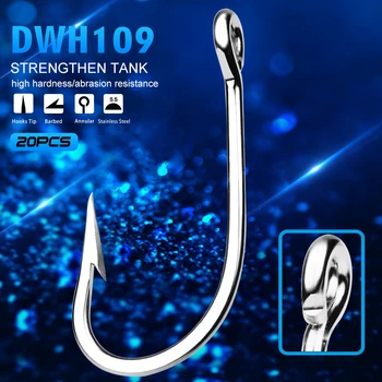 

New 20pc PRO BEROS Brand Saltwater Fishing Hook DWH109 Sword Hook 6/0#-12/0# Model stainless steel fishhook Made in Taiwan