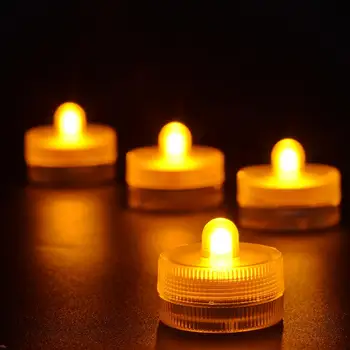 

12pcs/set Replaceable Batteries Powered LED Submersible Floralite Waterproof Tea Light for Party Wedding Decor