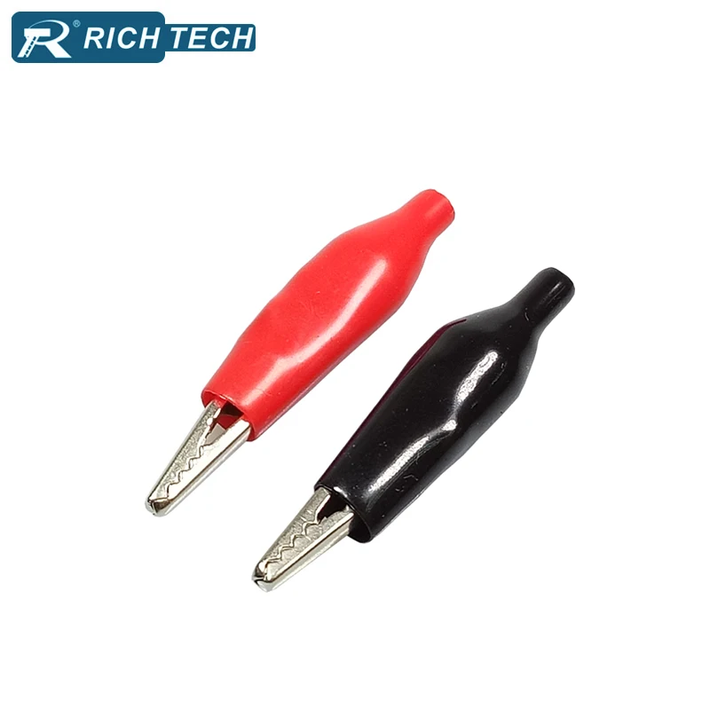 Alligator Clip Black Red 0 28 7mm Mouth DC AC Power Testing Clip Probe Clamp Wire