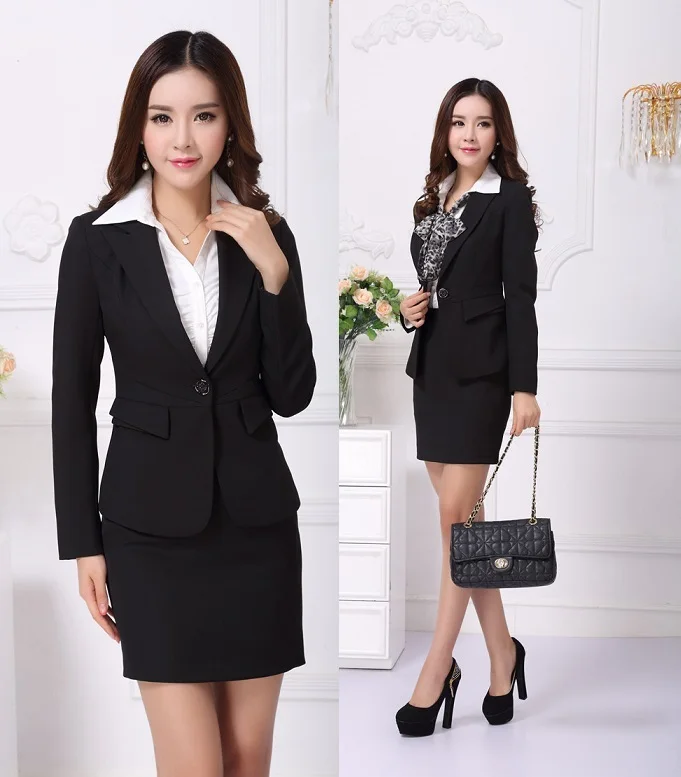 New Professional Fall Winter Business Women Work Wear Suits For Office Ladies Uniforms Design Blazers Pantsuits Skirt Suits