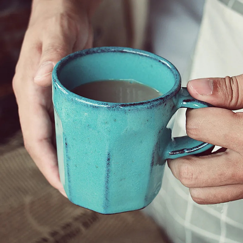 

1pc KINGLANG Ceramic Pottery Retro Water Mug Milk Mug Lovers Gift