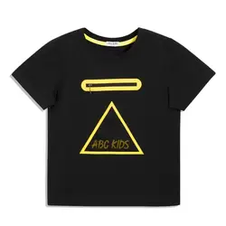 ABCKIDS/летние топы для маленьких мальчиков; футболка с геометрическим рисунком; Детские хлопковые футболки с короткими рукавами; костюм; топы