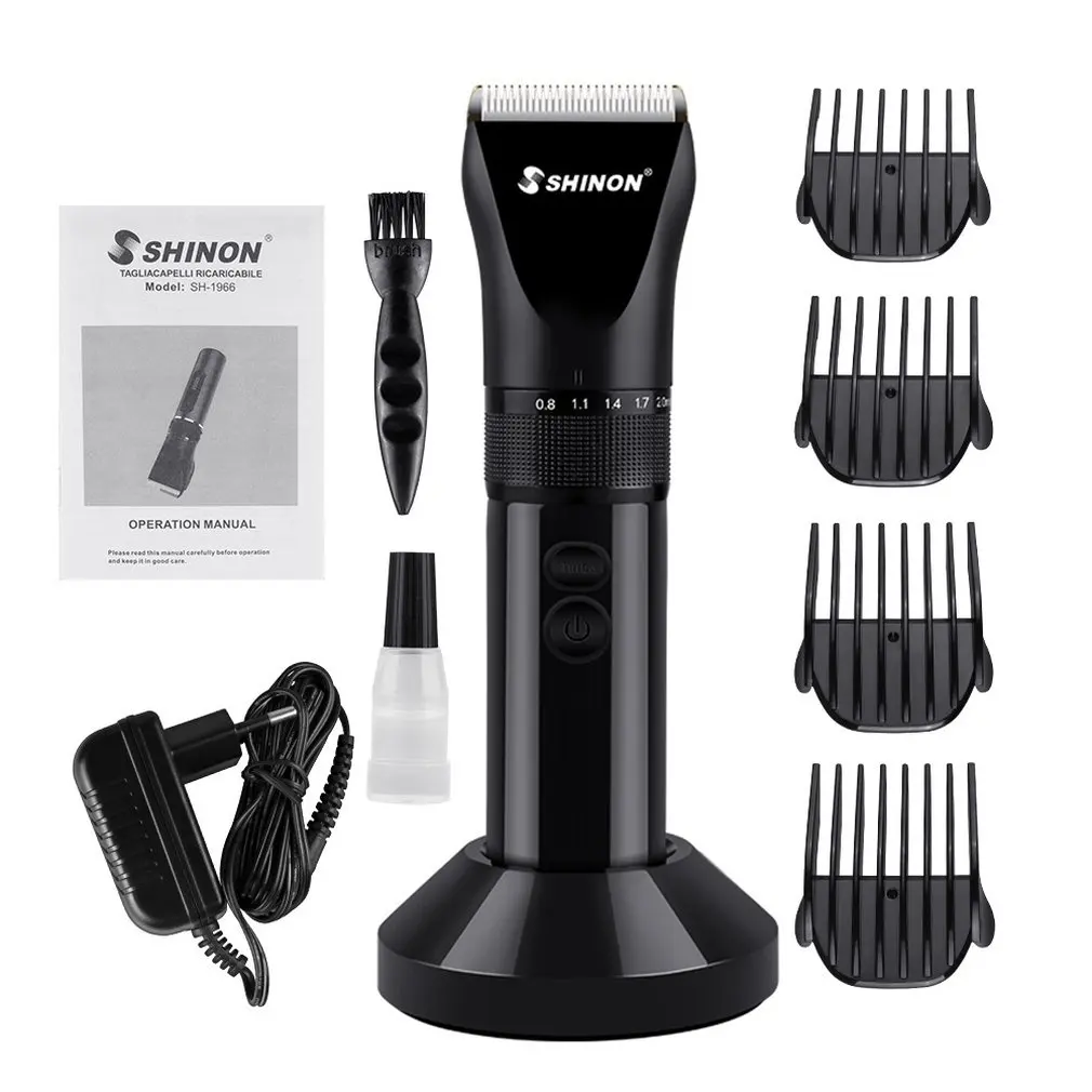 

SH-1966 Electric Hair Clipper Rechargeable Portable Hair Cutter Trimmer with Guide Combs Universal Barber Haircut Tool