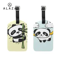 ALAZA 2 шт. искусственная кожа панда напечатанная бирка для багажа для друзей любителей дорожные аксессуары Бесплатная доставка багажная