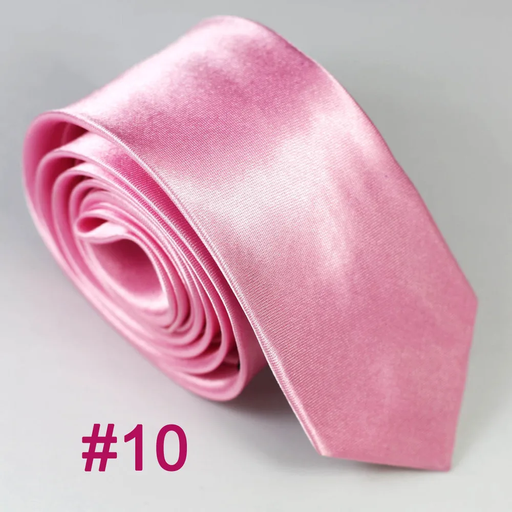Партия 10 штук " полиэстер тонкий сплошной цвет Тонкий Галстук Узкий Тонкий галстук Повседневная Галстук Gravatas cravate № 1 до#20 - Цвет: Color 10