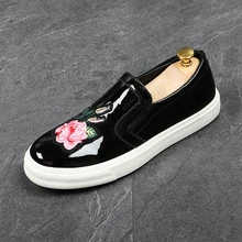 Приятная панда; коллекция года; мужские Вышитые Мокасины; обувь для вечеринки и свадьбы; Европейский стиль; туфли для вождения; мокасины; Тапочки