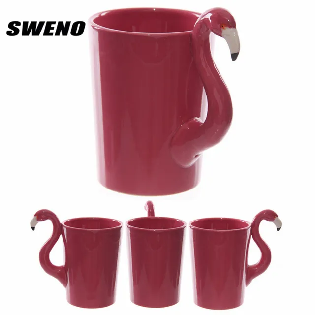 Sweno Flamingo Coffee Mug Tropical Cup The Flamboyant Sweno Flamingo Coffee Mug Tropical Cup The Flamboyant Ceramic Pink Shaped Handle Cermica