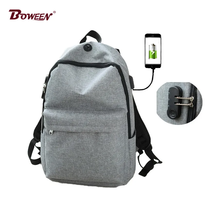 

Anti-theft Password Lock Canvas School Bags Backpacks for Teenage Boys High Student Book Bag Men Usb Charging Travel Back Pack