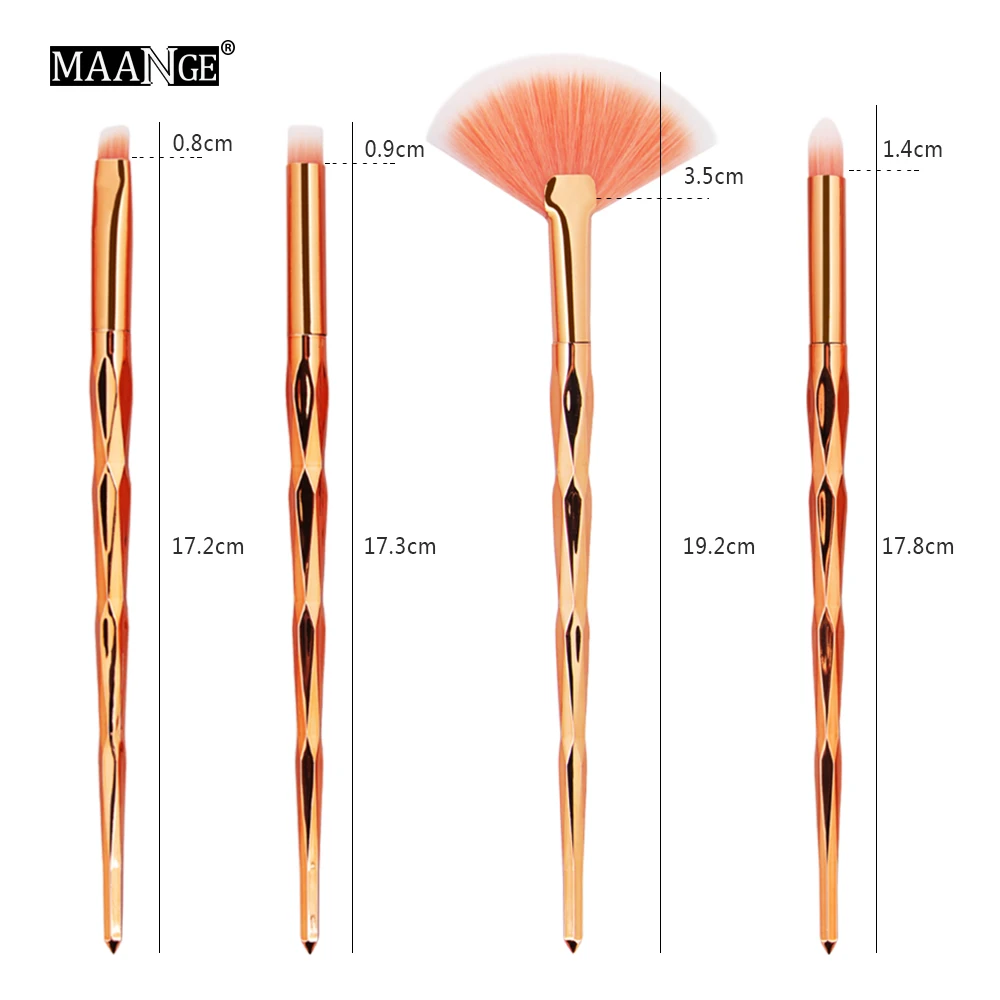 MAANGE 7 шт. набор алмазных кистей для макияжа Пудра основа для бровей Тени для век консилер с веером набор кистей для макияжа Pincel Maquiagem