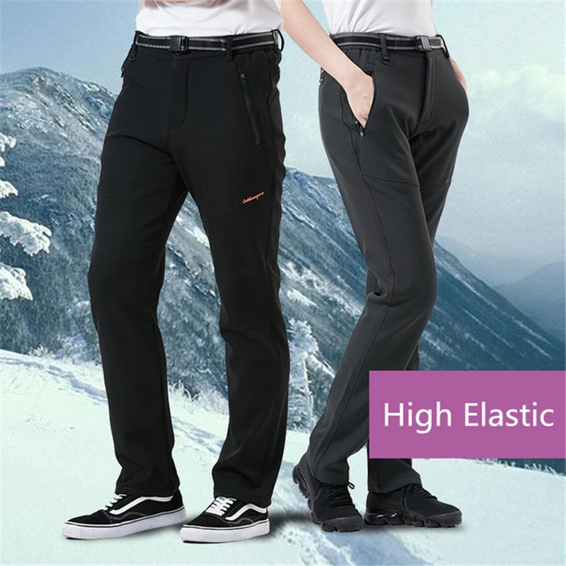 Унисекс походные брюки для горного туризма спорта на открытом воздухе водонепроницаемые ветрозащитные тепловые и Теплые внутренние кашемировые зимние брюки