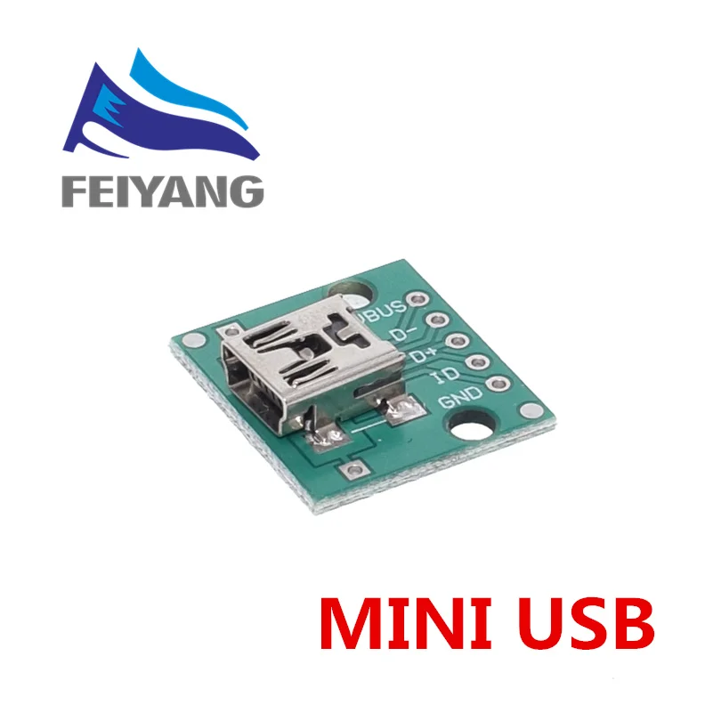 10 шт. USB разъем/MINI MICRO USB для DIP адаптер 2,54 мм 5pin Женский Разъем b Тип USB2.0 Женский PCB конвертер USB-01