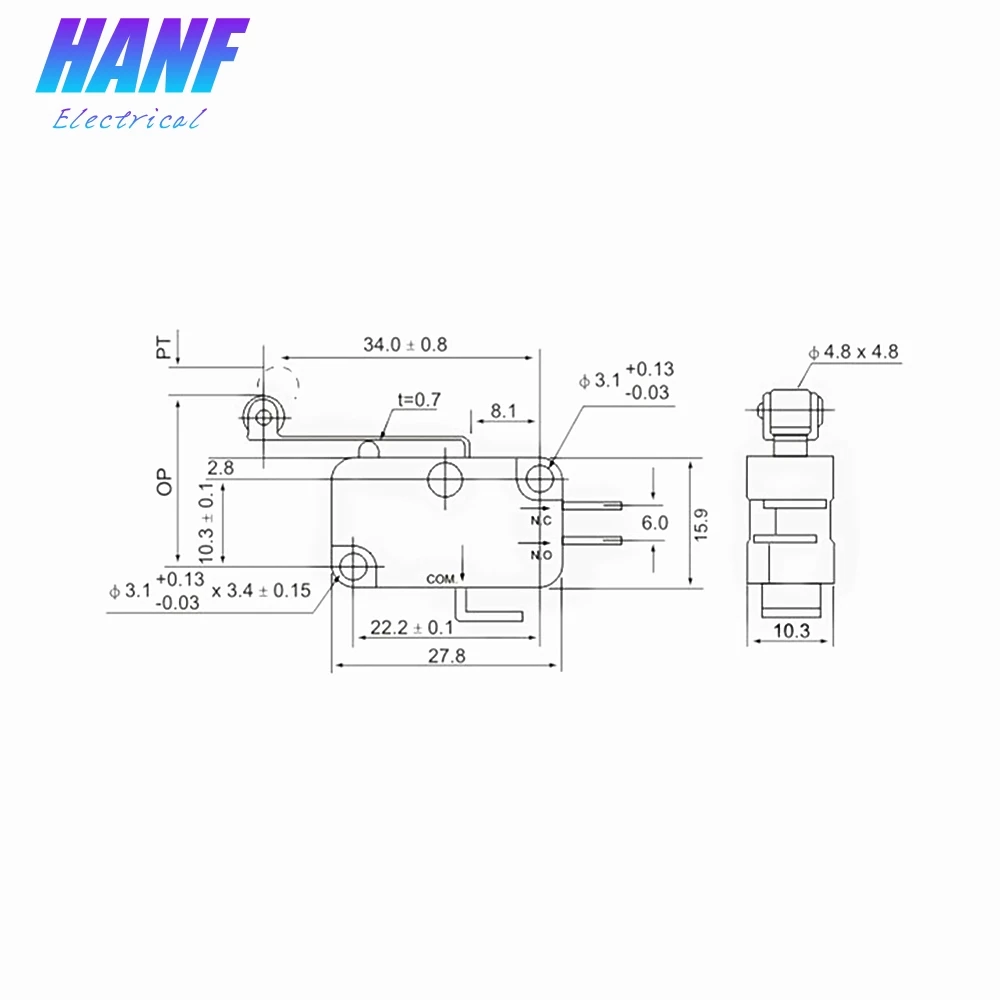 5pcs V 156 1C25 Micro Switch Snap Action Long Roller Lever SPDT Momentary Micro Limit Switch 15A/250V 1NONC-in Switches from Lights & Lighting on ...