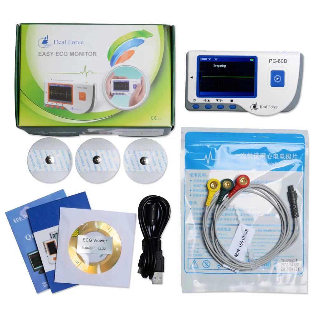 

Heal Force PC-80B Portable Household Heart Ecg Monitor Color Screen CE & FDA Approved