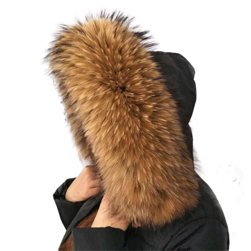 

Fur For Hood Women 2019 Real Raccoon Fur Scarf Fashion Natural Winter Ladies Scarves Woman Luxury New Fur Collar Scarf