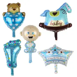 5 шт., Детские воздушные шары на день рождения 1 года с милой разной формой для мальчиков и девочек, украшение на день рождения