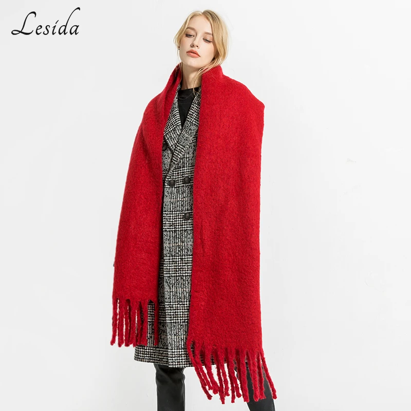 Luxury Brand Red Cashmere Wool Scarf Women Large Tippet Winter Tassel Stole Thick Warm solid color Scarves 200*50CM 3428 Luxury Brand Red Cashmere Wool Scarf Women Large Tippet Winter Tassel Stole Thick Warm solid color Scarves 200*50CM 3428