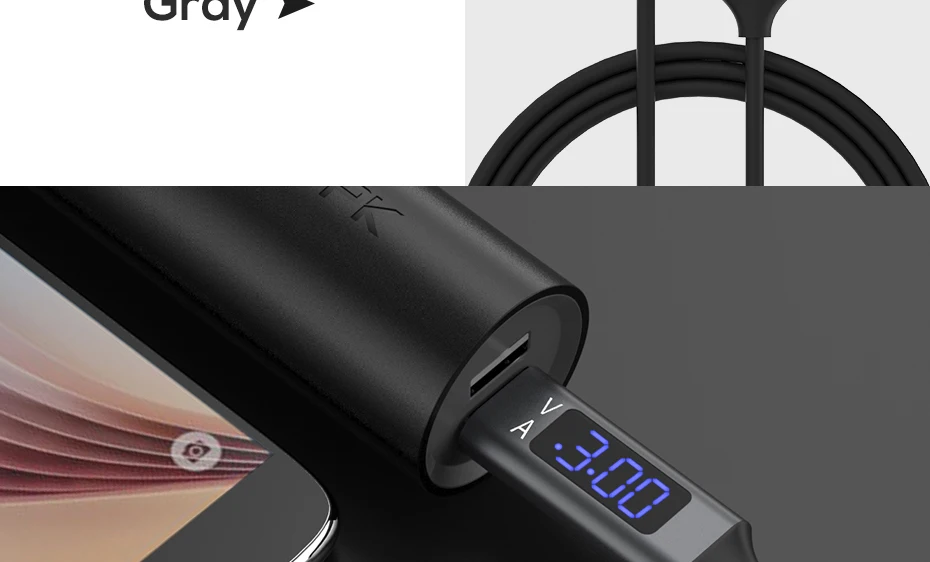 TOPK 1 м Micro USB кабель напряжение и ток дисплей синхронизации данных USB кабель для samsung Xiaomi huawei кабель Microusb