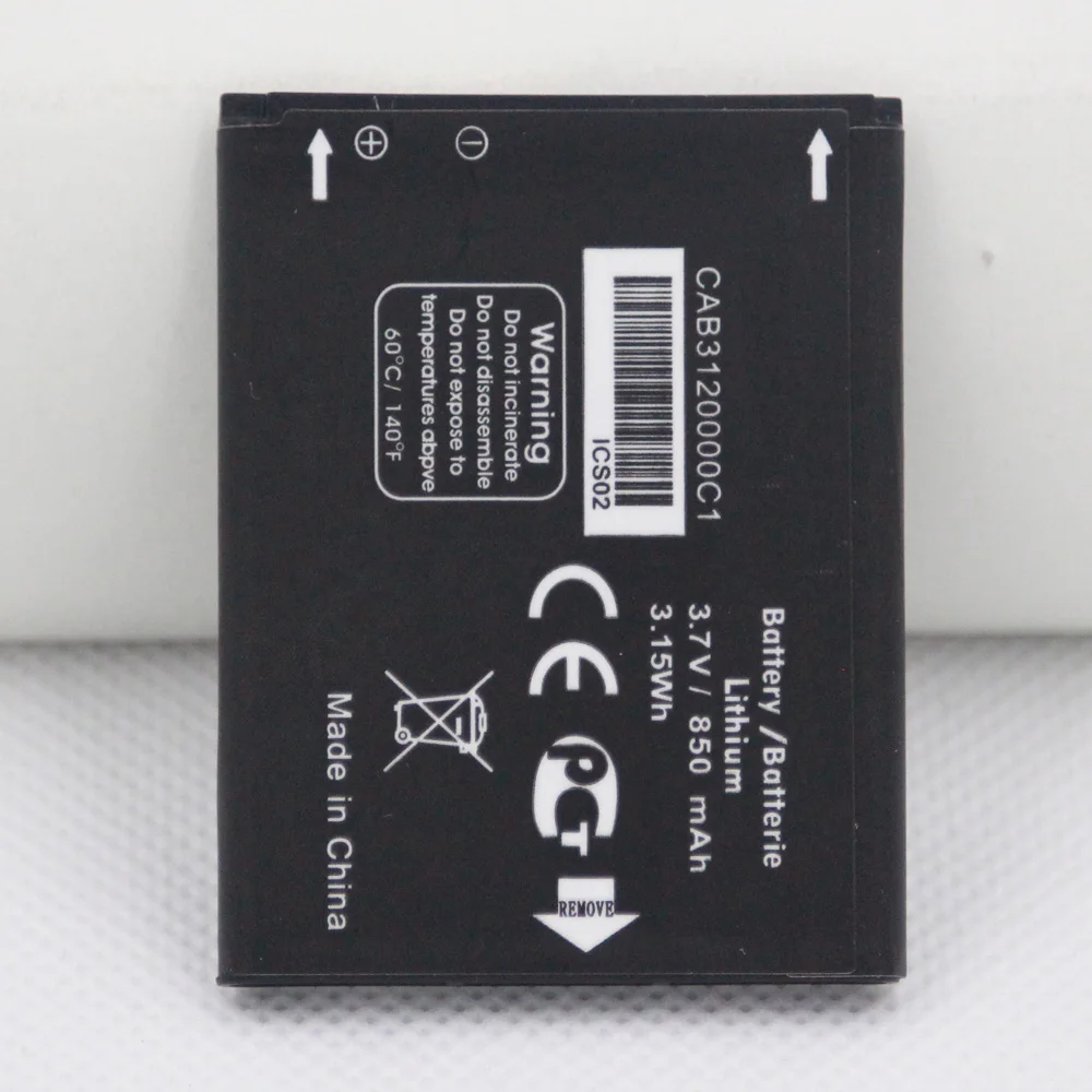 

ISUNOO 2pcs/Lot CAB3120000C1 Battery For Alcatel One Touch 768 OT888A OT880A 850mAh Phone Battery