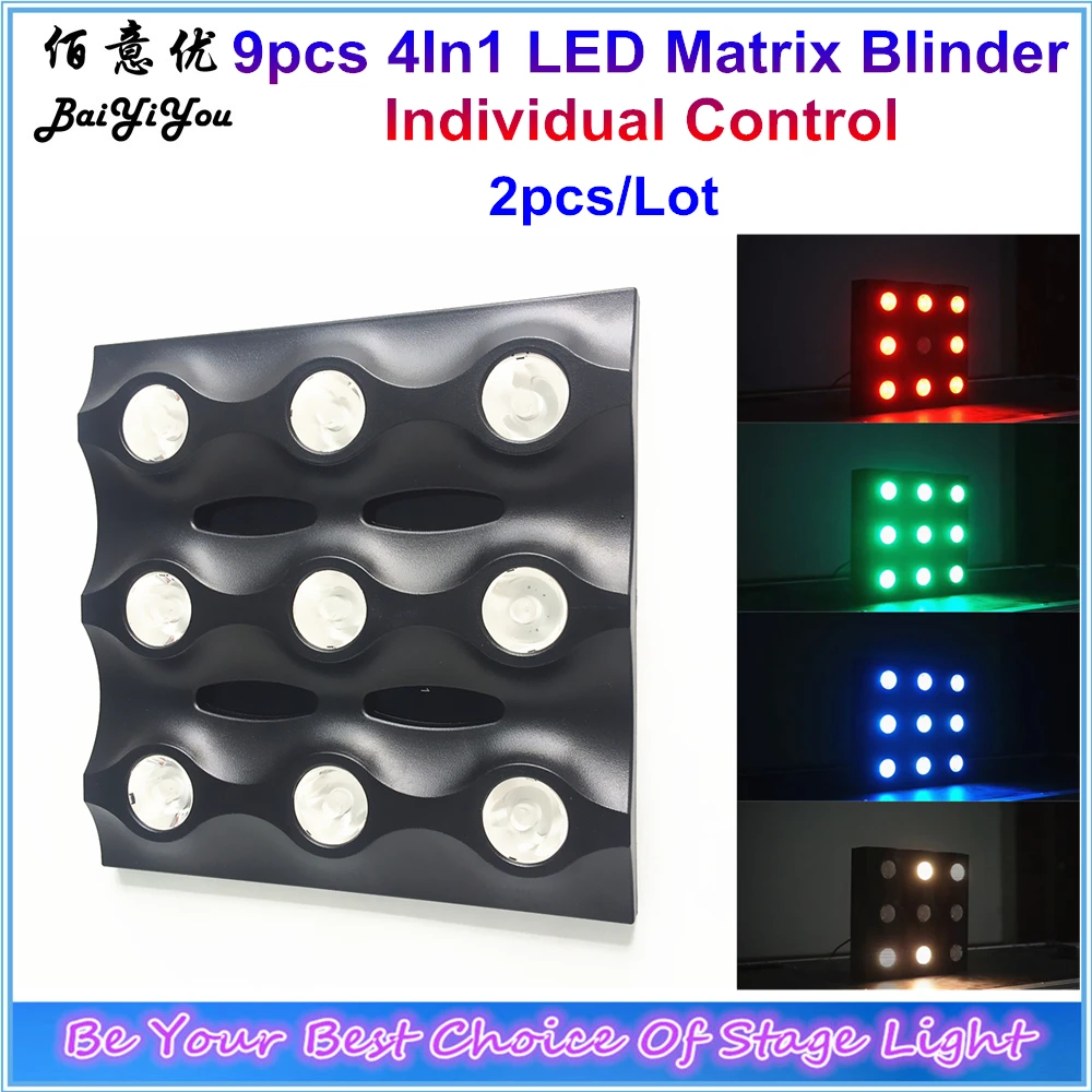 

Super Bright 3x3 9pcs 5W RGBW 4In1 LED Matrix Blinder Light 9*5w Colorful Pixel Individual Control LED Matrix Beam Effect Light