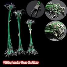 Рыбалка поводок TRESSE зеленый Нержавеющая сталь Рыбалка трассировки приманки нейлоновая оплетка Рыбалка линии Лидер Стальная проволока Spinner 15/20/25 см