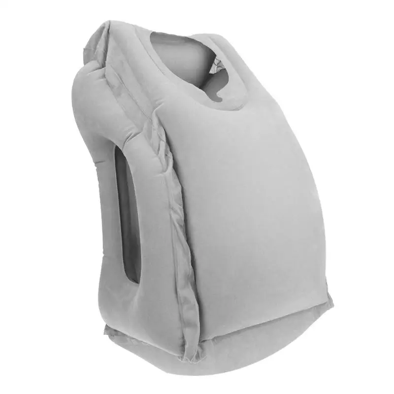 Надувная подушка для путешествий и офиса, надувная мягкая подушка для путешествий, портативная инновационная Подушка для спины, складная подушка для защиты шеи - Цвет: Grey