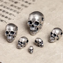 925 пробы тайский серебряный Для мужчин череп окисленный Подвески DIY аксессуары(без цепи) A3394