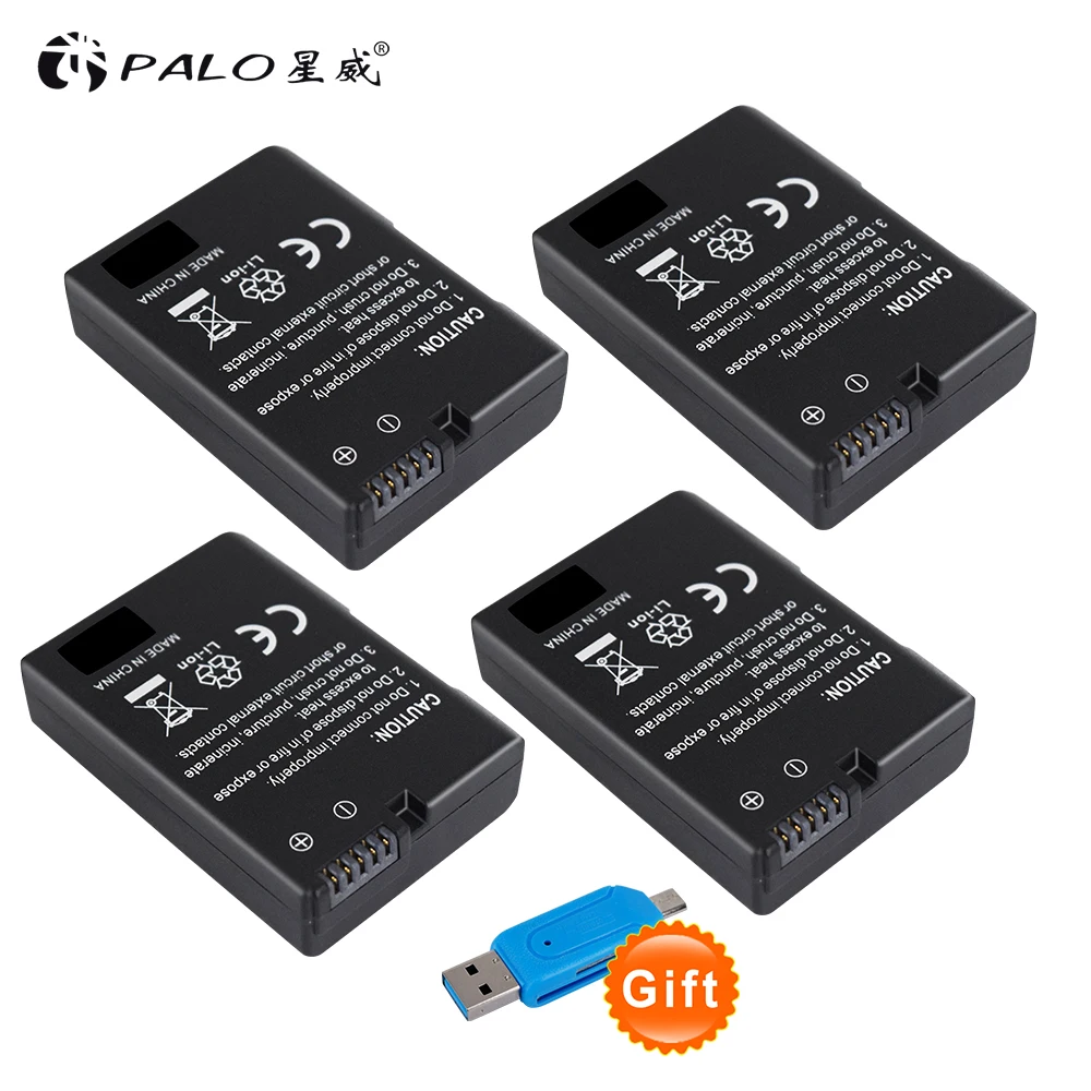 PALO 4 шт. EN-EL14 en-el14 Перезаряжаемые камера Аккумулятор 1200mah 7 v
