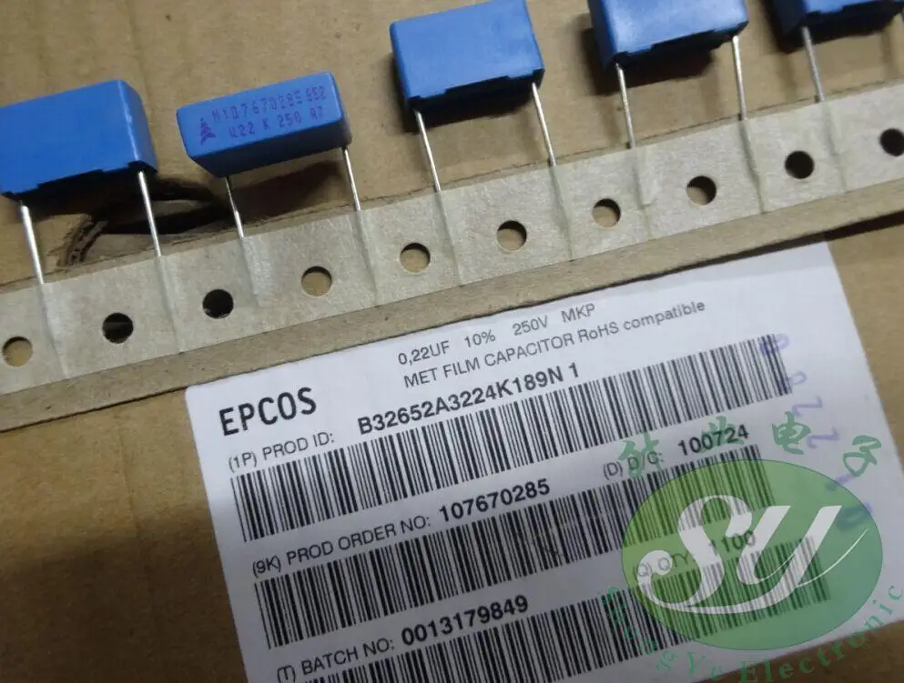 2019 горячая распродажа 20 шт/50 шт EPCOS MKP 0 22 мкФ/250v 220nf u22 224 Новый 15 мм B32652A3224K