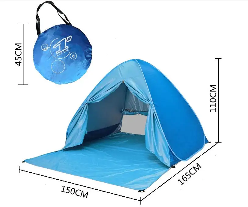 Daar financiën Keelholte Draagbare Strand Tent! Pop up Automatisch Set Up Camping Strand Tent met  Gordijn Snel Open Outdoor UV50 + Bescherming - AliExpress