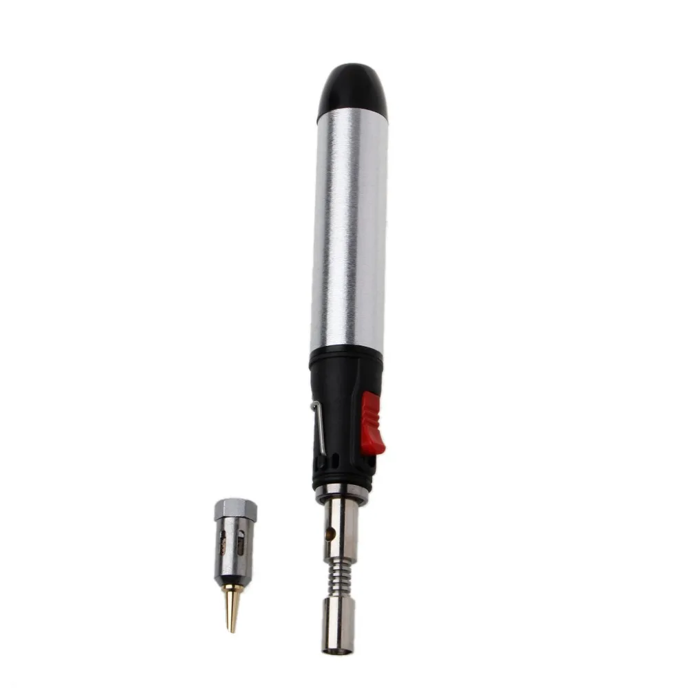 

Adjustable Thermostat Flame Butane Gas Soldering Iron 12ml Pen Welding Torch Soldering Supplies Welding Tips