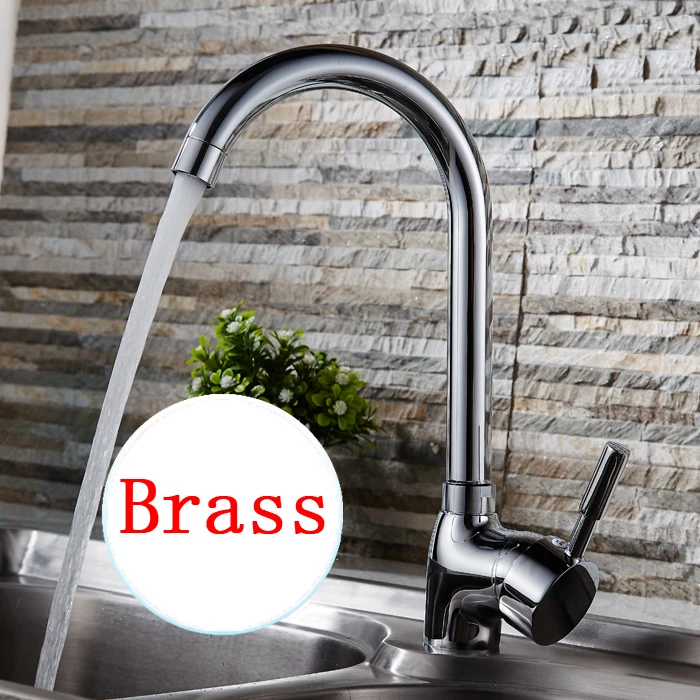 Rotated single hole water basin faucet mixer Copper kitchen sink dish basin faucet chrome Bathroom basin