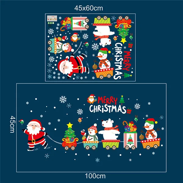 Diy веселые рождественские декоративные съемные настенные стикеры Санта-Клаус, подарки, елка на окно, стекло, стену стикеры Съемные Виниловые Наклейки на стены - Цвет: XH6252