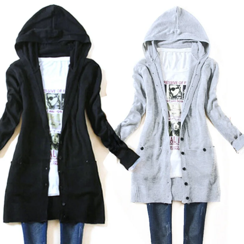 womens hooded sweater cardigan