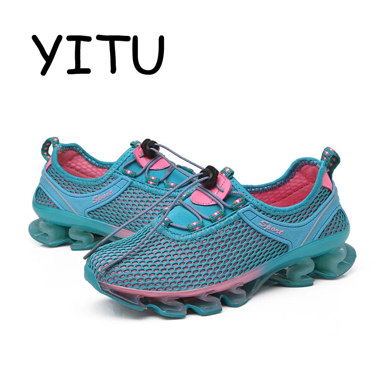 

YITU 2018 Summer Women's Mesh Trail Running Shoes Outdoor Breathable Sport Sneaker Jogging Athletic Shoes Woman Gym Shoes Pink