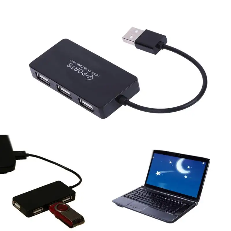 4 порта usb хаб высокоскоростной USB 2 0 концентратор мульти разветвитель расширения